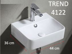 Vasque lavabo rectangulaire 44x36 cm, en céramique blanc - TREND 4122