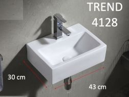 Vasque lavabo 43x30 cm, en céramique blanc - TREND 4128