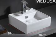 Vasque lavabo 38x38 cm, en céramique blanc - MEDUSA