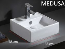 Vasque lavabo 38x38 cm, en céramique blanc - MEDUSA