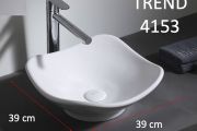Håndvask, 38x38 cm, i hvid keramik - TREND 4153