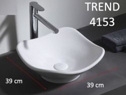 Vasque lavabo 38x38 cm, en céramique blanc - TREND 4153