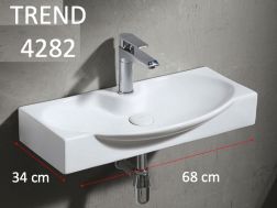 Vasque lavabo 68x34 cm, en céramique blanc - TREND 4282