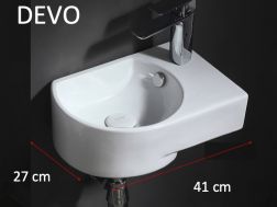 Lave mains, 41x27 cm, robinetterie à droite - DEVO droite