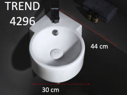 Vasque lavabo 44x30 cm, en céramique blanc - TREND 4296