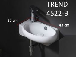Lave mains, 43x27 cm, robinetterie à gauche - TREND 4522-B gauche