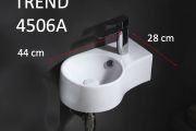 Lave mains rond, 44x28 cm, robinetterie à droite - TREND 4506