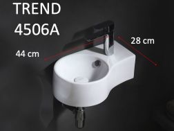Lave mains, 44x28 cm, robinetterie à droite - TREND 4506A droite