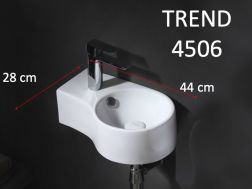 Lave mains, 44x28 cm, robinetterie à gauche - TREND 4506 gauche
