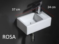 Lave mains rectangulaire, 37x24 cm, robinetterie à droite - ROSA 