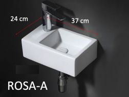 Lave mains, 37x24 cm, robinetterie à gauche - ROSA gauche
