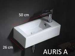 Lave mains, 50x26 cm, robinetterie à droite - AURIS droite