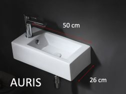 Lave mains, 50 x 26 cm, robinetterie à gauche - AURIS gauche