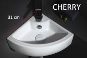 Lave mains, 31 x 31 cm, quart de rond - CHERRY