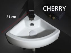 Lave mains, 31 x 31 cm, quart de rond - CHERRY