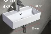 Vasque lavabo 55x31 cm, en céramique blanc - TREND 4335