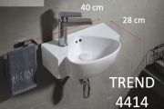 Vasque lavabo 40x28 cm, en céramique blanc - TREND 4414