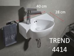 Vasque lavabo 40x28 cm, en céramique blanc - TREND 4414