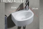 Vasque lavabo 31x24 cm, en céramique blanc - TREND 41037