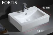 Vasque lavabo 56x41 cm, en céramique blanc - FORTIS