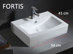 Vasque lavabo 56x41 cm, en céramique blanc - FORTIS
