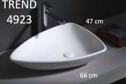Vasque lavabo 66x47 cm, en céramique blanc - TREND 4923