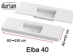 Plan vasque, Solid-Surface Durian® - ELBA 40