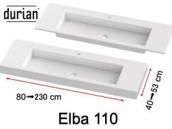 Plan vasque, Solid-Surface Durian® - ELBA 110