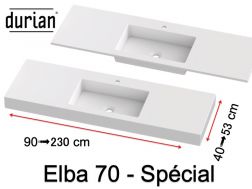 Plan vasque, Solid-Surface Durian® - ELBA 70 SPECIAL