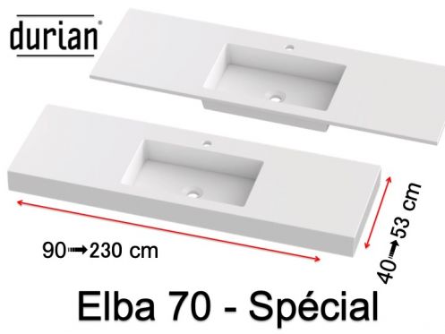 Plan vasque, Solid-Surface Durian - ELBA 70 SPECIAL