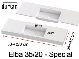 Plan vasque, Solid-Surface Durian® - ELBA 35/20 SPECIAL