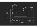 Lave-mains, 17 x 48 cm, robinetterie  gauche - RECTO 48 B