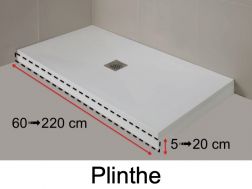 Plinthe, en résine de la couleur des receveurs de douche, finition Pierre