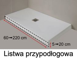 Listwa przypodlogowa, zywica w kolorze brodzikow prysznicowych, wykonczenie Pierre