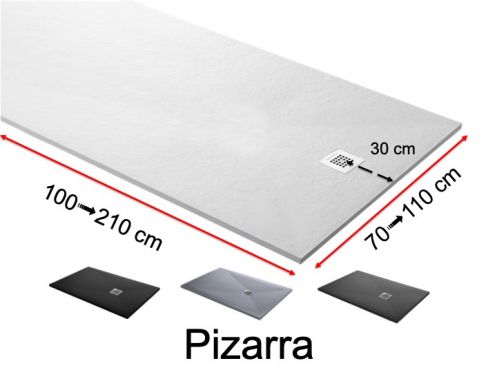 Receveur de douche sur mesure, extra plat - PIZARRA 200
