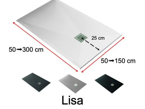 Receveurs de douches de trs grandes dimensions, fintion lisse - LISA 120