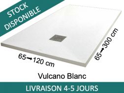 Receveur de douche, 120 cm, extra plat, en Acrystone - VULCANO Blanc