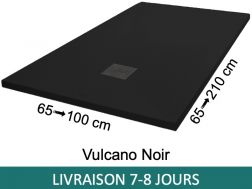 Receveurs de douche, résine Acrystone® - VULCANO Noir 100
