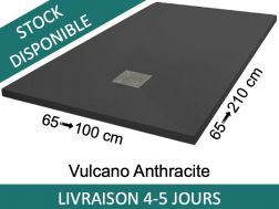 Receveurs de douche, résine Acrystone® - VULCANO Anthracite 125