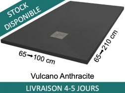 Receveurs de douche, résine Acrystone® - VULCANO Anthracite 130