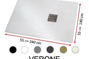 Receveur douche, de grande taille, en résine minérale - VERONE 110