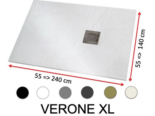 Receveur douche, de grande taille, en rsine minrale - VERONE 140