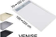 Receveur douche, caniveau, en résine minérale - VENISE INOX 130