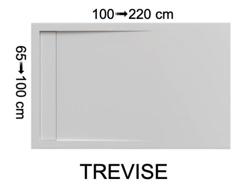 Brodzik, odpływ, żywica mineralna Solid Surface - TREVISE