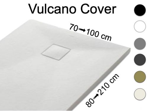 Brodzik z żywiczną pokrywą odpływową - VULCANO COVER 100
