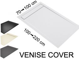 Receveur douche, caniveau, en résine minérale - VENISE COVER 125