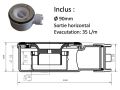 Brusebakke, tagrende, 120 cmAcrystone harpiks - VULCANO SIDE INOX