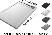 Receveur douche, caniveau, résine Acrystone® - VULCANO SIDE INOX 190