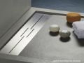 Receveur douche, caniveau, rsine Acrystone - VULCANO SIDE INOX 200