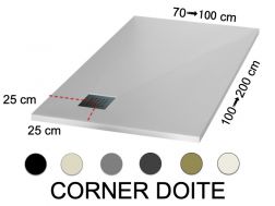 Receveur de douche avec une évacuation en angle à droite - CORNER DROITE